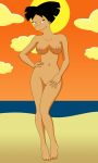 1girl amy_wong beach big_breasts breasts contrapposto female_only front_view full_body futurama hand_on_hip looking_at_viewer nipples nude pervyangel pinup