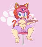  1girl blue_eyes breasts cat_ears cute furry helmet nipples pizzacat polly_esther pussy samurai_pizza_cats smile spread_legs tail 