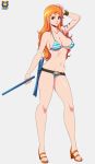 big_breasts bikini breasts cleavage clima-tact female kyoffie nami nami_(one_piece) one_piece solo swimsuit weapon
