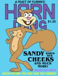  1girl 1girl anthro belly_button big_breasts breasts brown_fur eyelashes feet female_only furry furry_female furry_only grin hand_beind_head nipples open_mouth sandy_cheeks smile smiling_at_viewer spongebob_squarepants squirrel straight_hair tail toonytease 