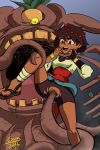  1girl ajna_(indivisible) brunette dark_skin double-dealer_(artist) indivisible monster pussy red_eyes sex tentacle wet 