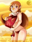  big_breasts breasts dalley-le-alpha_(artist) medli solo the_legend_of_zelda the_wind_waker thong 
