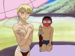  amane_kaunaq anime beach bikini ecchi hand_bra screenshot seina_yamada tenchi_muyo_gxp topless 