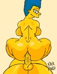  anal big_ass big_breasts blue_hair breasts fuck gif hair hentai homer_simpson marge_simpson nickartist the_simpsons yellow_skin 