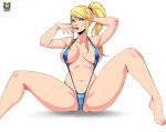 big_breasts breasts female kyoffie metroid samus_aran sling_bikini solo swimsuit