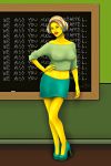  breasts edna_krabappel shoes skirt the_simpsons yellow_skin 