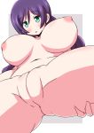  1girl anus aqua_eyes areolae big_breasts blush breasts clitoris cute female hair_ornament highres huge_breasts long_hair long_twintails love_live!_school_idol_project naruse_mai nipples nude purple_hair pussy solo spread_legs toujou_nozomi twin_tails twintails uncensored 