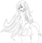 1girl ass big_breasts breasts cordelia cordelia_(fire_emblem) erect_nipples fire_emblem fire_emblem:_awakening fire_emblem_heroes long_hair looking_at_viewer looking_back monochrome naughty_face nightgown nintendo no_bra no_panties one_eye_closed pussy seductive_smile sideboob smile tagme very_long_hair wind_lift winger_hair_ornament wink