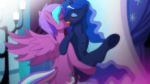  1boy 1girl 2016 animated anthro ass blue_fur blue_hair blush closed_eyes cool_colors cutie_mark digital_media_(artwork) duo equine fantasyblade french_kissing friendship_is_magic fur gif hair hetero hooves horn horse indoors inside kissing long_hair loop male mammal my_little_pony pegasus penetration penis pony princess_luna purple_fur purple_hair pussy sex spread_legs spreading stand_and_carry_position standing tongue tongue_out unicorn vaginal vaginal_penetration winged_unicorn wings 