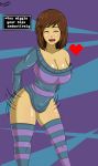 alternate_version_available artist_name big_breasts breasts cleavage dialog dialogue dialogue_box english_text frisk frisk_(undertale) scrambles-sama text text_box undertale undertale_(series)