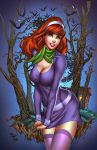 1girl breasts daphne_blake dress female_only scooby-doo squirrelshaver stockings