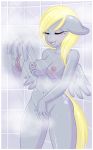  1girl 1girl 2016 anthro breasts derpy_hooves_(mlp) equine friendship_is_magic furry mammal masturbation my_little_pony nipples nude pegasus pussy rapps shower wings 