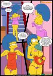  big_ass big_breasts breasts comic marge_simpson milf nipples panties pussy spanish_text the_simpsons yellow_skin 