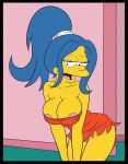  big_breasts blue_hair breasts croc_(artist) hair marge_simpson nipples open_mouth the_simpsons yellow_skin 