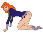 all_fours daphne_blake dress hairband orange_hair purple_clothing rorschach089 scooby-doo torn_clothes torn_dress