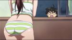  1girl anime bedroom bent_over bottomless chibi ecchi panties screenshot sora_no_otoshimono window 