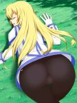  ass blonde_hair closed_eyes colette_brunel hou_(hachiyou) no_panties open_mouth pantyhose solo tales_of_(series) tales_of_symphonia top-down_bottom-up 