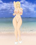 1girl big_breasts bikini blackangel014 breasts female_only naruto nipples pervyangel swimsuit tsunade