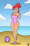  big_breasts breasts cleavage foster&#039;s_home_for_imaginary_friends frankie_foster one-piece_swimsuit swimsuit 