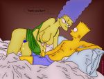  after_sex bart_simpson creampie cum cum_inside dripping_semen eye_contact incest large_areolae lisalover love marge_simpson mother_&amp;_son possible_impregnation sperm the_simpsons whispering 