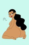  2019 big_ass black_hair breasts brown_eyes carlota_casagrande frostbiteboi latina lipstick looking_at_viewer looking_back naked ponytail sexy sitting solo the_casagrandes the_loud_house 