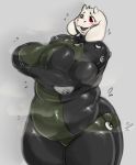  1girl alternate_costume big_breasts bodysuit breasts chubby cosplay furry huge_breasts impossible_clothes milf toriel undertale 