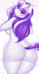  1girl 2016 3mangos anthro anthrofied ass blue_eyes blush breasts equine friendship_is_magic furry horn looking_at_viewer lying mammal my_little_pony nude pose sideboob twilight_velvet_(mlp) unicorn 