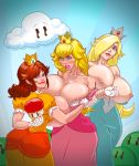  ass big_ass big_breasts breast_expansion breasts mushroom nipples princess_daisy princess_peach princess_rosalina super_mario_bros. super_mario_galaxy volupop 