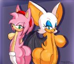  2girls amy_rose anthro ass big_ass big_breasts breasts el_shaka female female_only furry large_breasts looking_at_viewer nude rouge_the_bat sega sideboob sonic_(series) thecon 