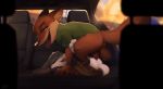  1girl anthro canine car disney duo fox furry gif in_vehicle interspecies judy_hopps lagomorph lying male male/female mammal nick_wilde open_mouth penetration penis rabbit testicles tongue vaginal vaginal_penetration vehicle zonkpunch zootopia 
