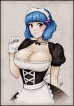 1girl art babe big_breasts breasts cleavage dress female_only headdress looking_at_viewer maid maid_headdress nena_(wickedj) short_hair wickedj