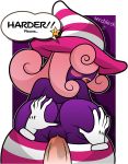 anal_fingering ass ass_grab blush_stickers english female fingering ghost ghost_girl hair_over_eyes hat long_hair mrcbleck nintendo open_mouth paper_mario paper_mario:_the_thousand_year_door pink_hair purple_skin pussy_juice shadow_siren solo_focus striped striped_hat striped_legwear super_mario_bros. vaginal_penetration vivian_(paper_mario)