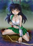 1girl big_breasts bow breasts cramous female_only higurashi_kagome inuyasha kagome_higurashi weapon