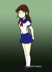 1girl clothed female female_only gspy2901 isaura long_socks looking_at_viewer miniskirt sailor_dress school_girl school_uniform schoolgirl skirt solo_female standing