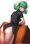 1girl ass big_breasts breasts bubble_butt clothed female female_human female_only green_eyes green_hair human large_ass looking_at_viewer one-punch_man round_ass solo_female standing tatsumaki yi_qiang yiqiang