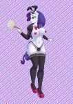  1girl anthro anthrofied big_breasts blue_eyes bow breasts cabrony clothed clothing equid equine feather_duster female female_anthro female_only footwear friendship_is_magic furry high_heels horn legwear maid_uniform mammal my_little_pony nipple_outline pasties pia-sama rarity rarity_(mlp) shoes skimpy standing stockings unicorn uniform 