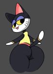  1girl ambiguous_gender animal_crossing anthro ass big_ass bottomless cat clothed clothing feline furry looking_at_viewer looking_back mammal nintendo presenting presenting_hindquarters punchy_(animal_crossing) robbonp video_games 