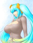  big_breasts breasts cleavage keyhole_sweater league_of_legends ryu_seung ryu_seung_(artist) sona sweater tsuki_riven tsuki_riven_(artist) 