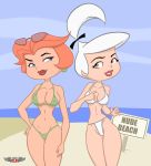  beach bikini jane_jetson judy_jetson mother_and_daughter ocean phillipthe2 sea sunglasses the_jetsons 