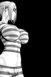  big_breasts breasts cameltoe glasses monochrome prison_school shiraki_meiko stomach 