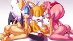  1boy 2_girls 2girls age_difference amy_rose anal anal_fingering anthro anus apostle_(artist) ass bat black_nose blue_eyes eyeshadow female fingering footwear fox green_eyes group_sex half-closed_eyes handjob headband hedgehog male male/female miles_&quot;tails&quot;_prower naughty_face nude open_mouth penis pink_hair pussy rouge_the_bat sega sex short_hair sideboob sitting smile sonic sonic_(series) tail toes white_fur yellow_fur 
