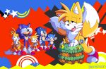  2016 absurd_res anthro cake canine erection food fox furry group hedgehog highres male mammal masturbation miles_&quot;tails&quot;_prower penis sega senshion sonic_the_hedgehog square_crossover testicles 