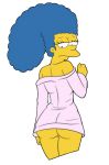  ass backshot blue_hair cartoon hair long_hair marge_simpson milf mother pussy render robe simple_background the_simpsons transparent_background yellow_skin 