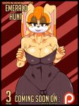  1girl 1girl absurd_res anthro big_breasts blush breasts cleavage clothed clothing dreamcastzx1 english_text furry high_res huge_breasts lagomorph mammal okioppai patreon rabbit sega text tight_clothing vanilla_the_rabbit 
