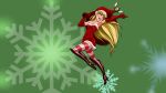 1920x1080 1girl big_breasts breasts christmas christmas_outfit female_only green_background kyder santa_costume santa_hat snowflake snowflakes star_butterfly star_vs_the_forces_of_evil wallpaper
