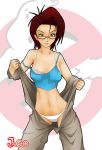  big_breasts breasts cleavage ghostbusters jago_(artist) janine_melnitz undressing 
