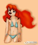  2008 a_goofy_movie animal animal_(artist) bikini breasts disney goof_troop nipples red_hair roxanne roxanne_(goof_troop) small_breasts topless 