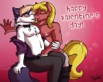  anthro beige_hair belly blonde_hair border_collie canine clothed clothing collie dean_(drako1997) dog drako1997 duo equine eyewear fan_character french_kissing friendship_is_magic furry glasses hair holidays horse kissing male male/male mammal midriff my_little_pony navel pony sex topless underwear valentine&#039;s_day 