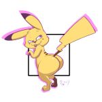  1girl 2015 ass big_ass gif low_res male nintendo nude pikachu pikapetey pokemon shaking_butt simple_background tailwag video_games 