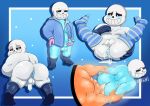 2boys 2d 2d_(artwork) anal anal_penetration animated_skeleton anonymous anonymous_male anus ass black_socks blue_anus blue_background blue_body blue_penis blush blushing bodily_fluids bottom_sans bottomless digital_media_(artwork) ectobody faceless_character faceless_male genitals grabbing_from_behind hooded_jacket hoodie legs_spread male male/male male_only male_penetrated male_penetrating male_penetrating_male mkcrown monster monster_boy multiple_views naked_stockings penis pussy sans sans_(undertale) sex skeleton small_penis socks spread_legs stockings striped_legwear striped_stockings striped_thighhighs testicles uke_sans undead undertale undertale_(series) video_games white_body white_skin yaoi